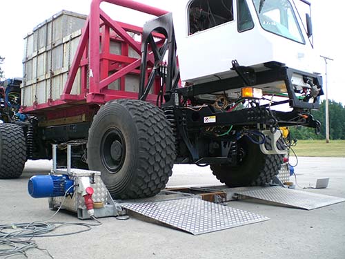 PBBTModel 20200 testing brakes on truck with oversized tires